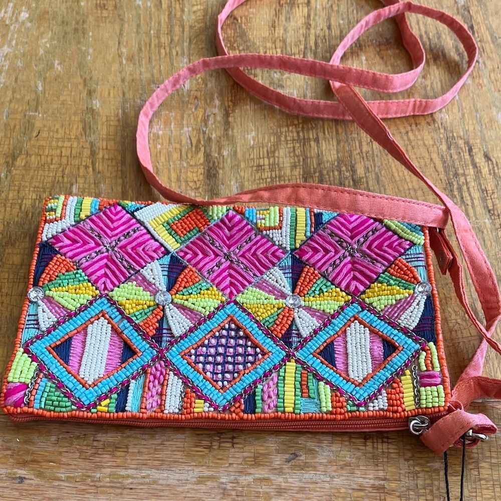 Bamboo Traders Colorful Beaded Wristlet